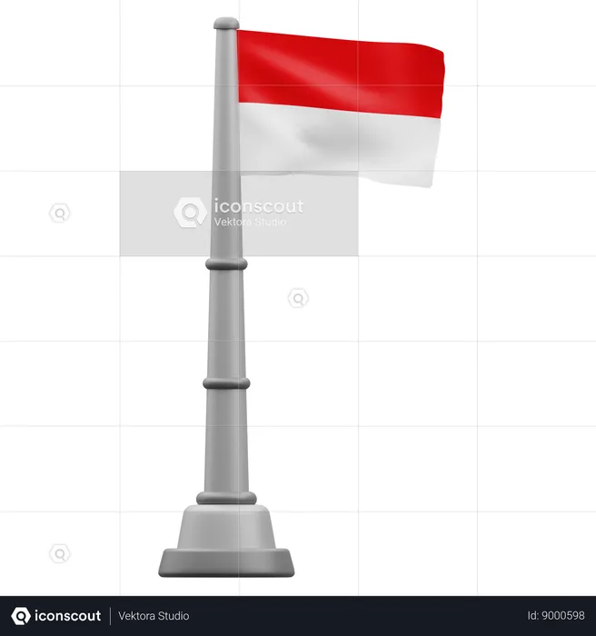 Indonesia flag  3D Icon