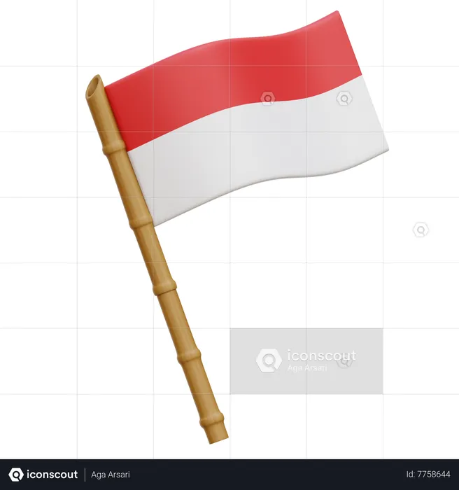 Indonesia Flag  3D Icon