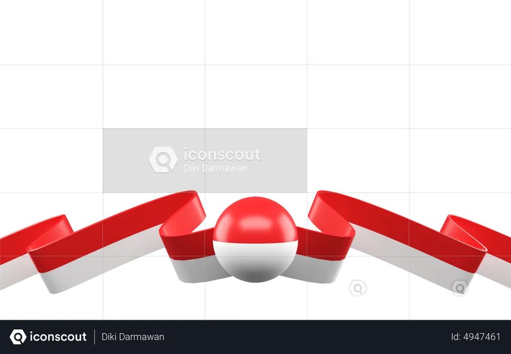 Indonesia Flag  3D Icon