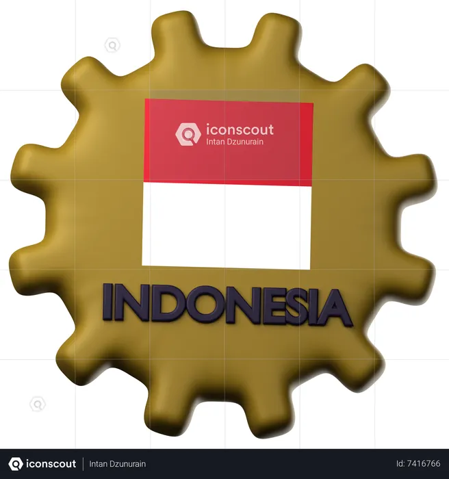 Indonesia flag  3D Icon