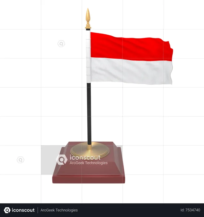 Indonesia flag Flag 3D Icon