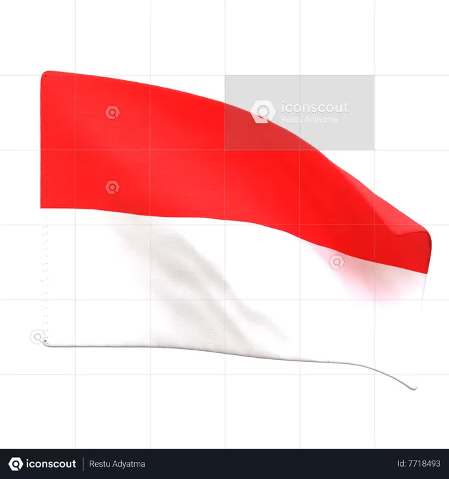 Indonesia Flag Flag 3D Icon