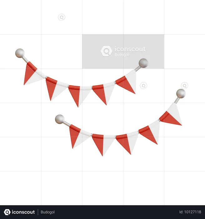 Indonesia Flag Garland  3D Icon