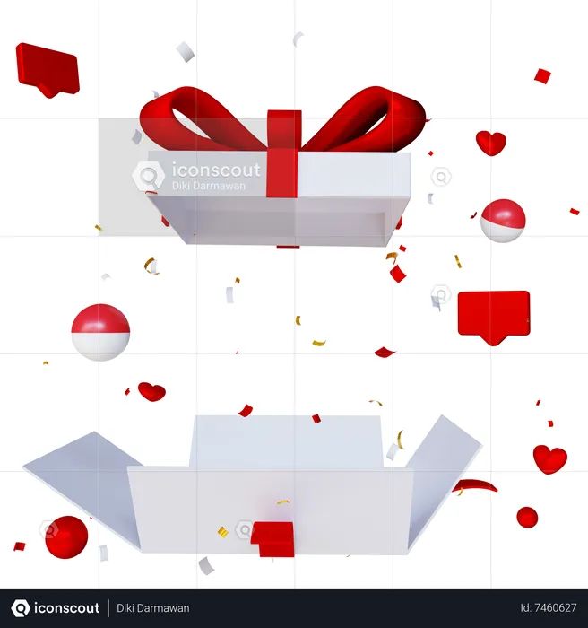 Indonesia Gift Box  3D Icon