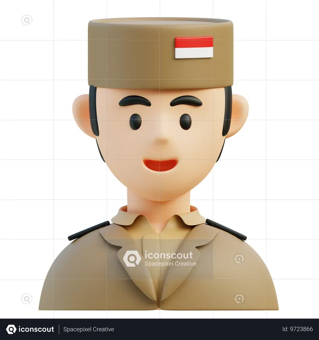 Héroe indonesio  3D Icon