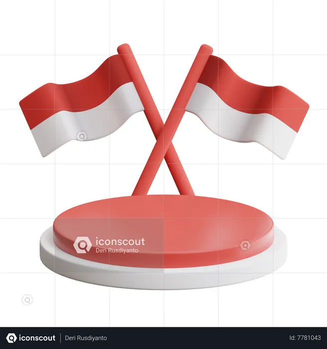 Indonesia independence day podium  3D Icon