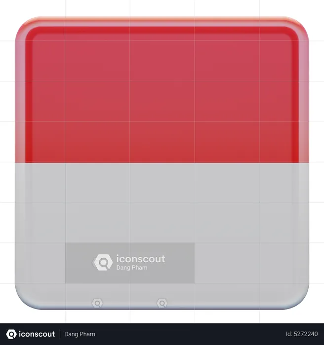Indonesia Square Flag Flag 3D Icon