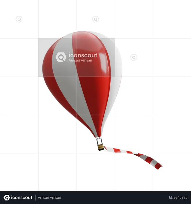 Indonesian Air Balloon  3D Illustration