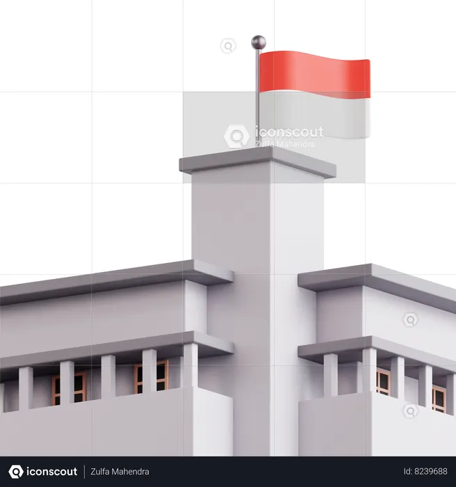 Indonesian Building  3D Icon