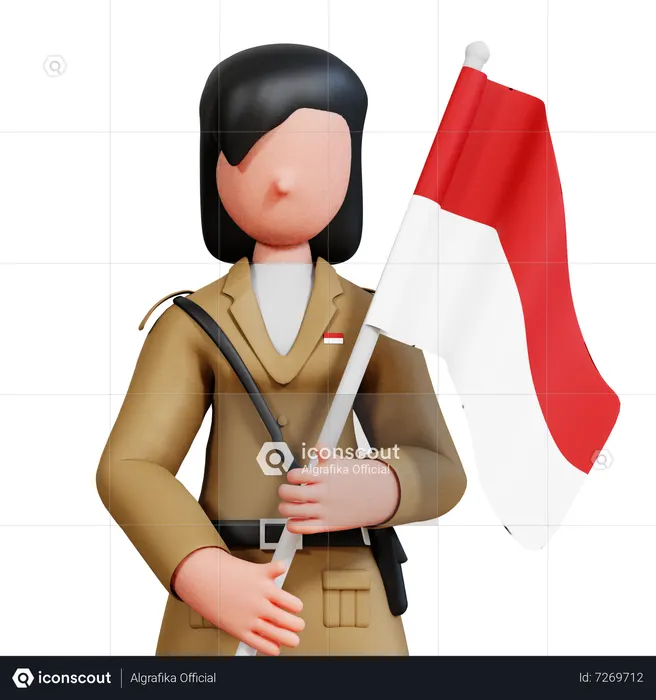 Indonesian Female Hero  3D Illustration