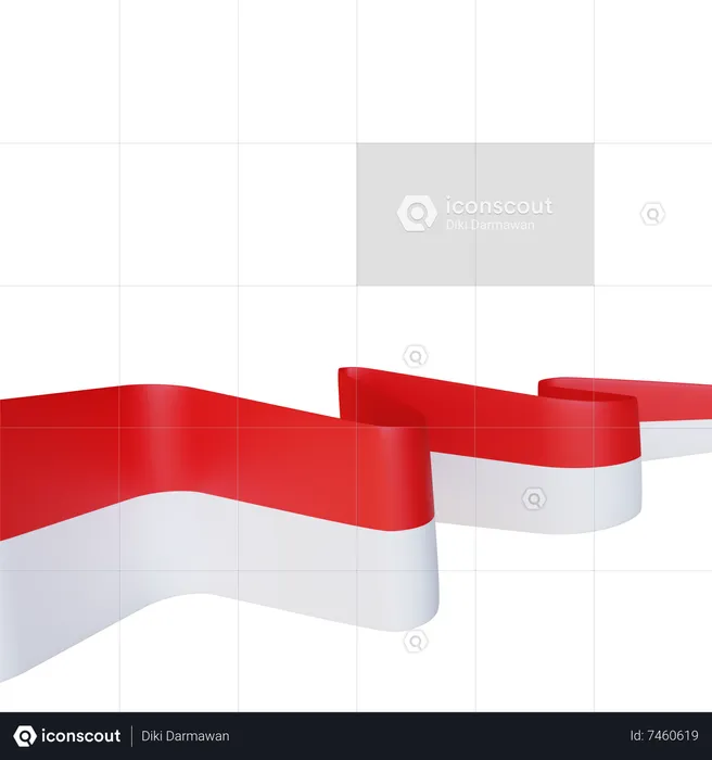 Indonesian Flag  3D Icon