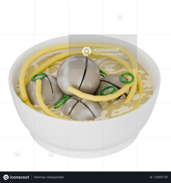 그릇에 담긴 인도네시아 음식 박소  3D Icon