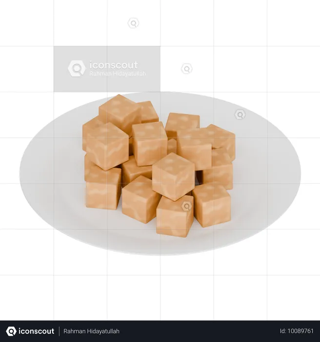 Indonesian Food Fried Tofu  3D Icon