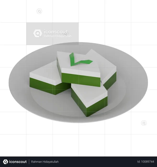 인도네시아 음식 판단 탈람 케이크  3D Icon