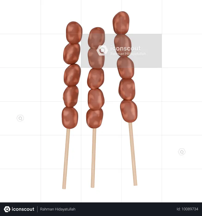 Indonesian Food Satay  3D Icon