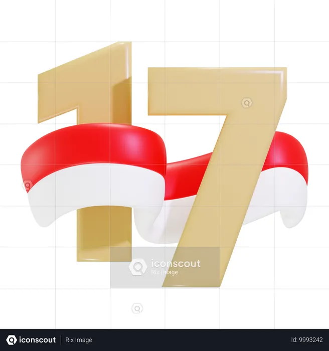 Indonesian Independence Day  3D Icon