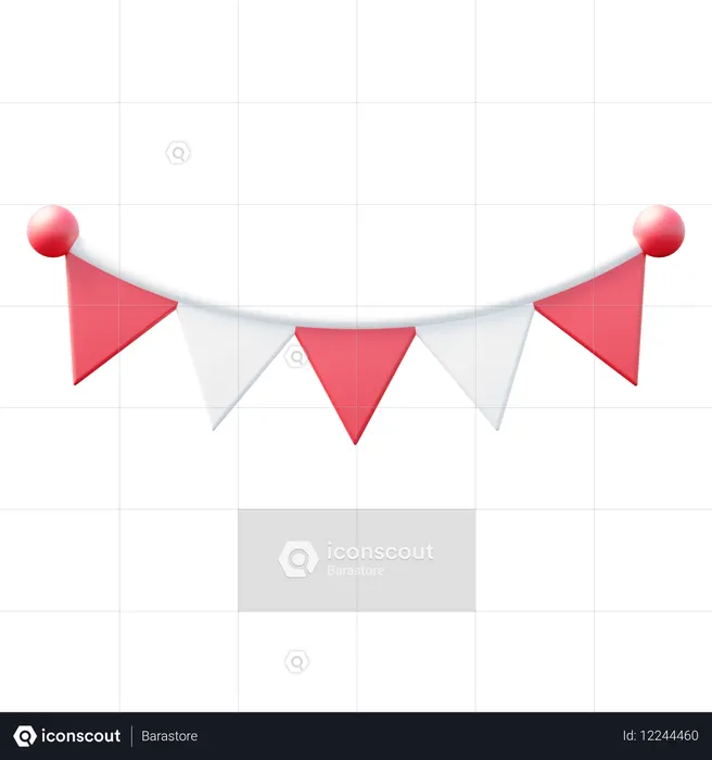 Indonesian Independence Day Decoration  3D Icon