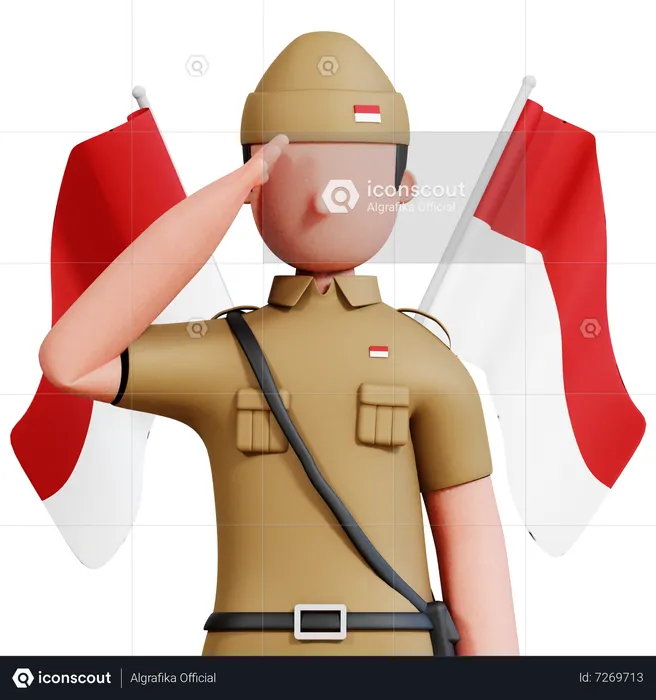 Indonesian Male Hero  3D Illustration
