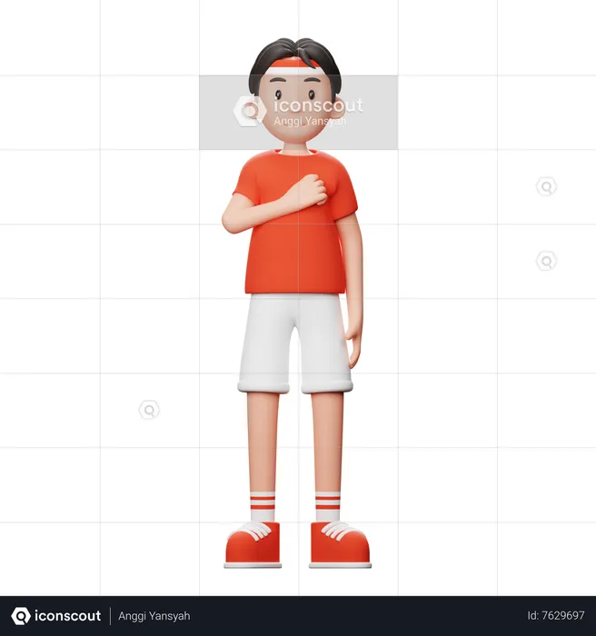 Indonesian man standing  3D Illustration