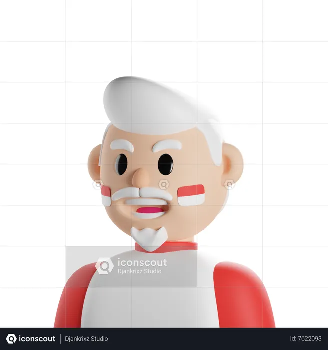 Indonesian Old Man  3D Icon