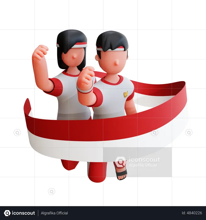 Indonesian People in fist pose  3D Illustration