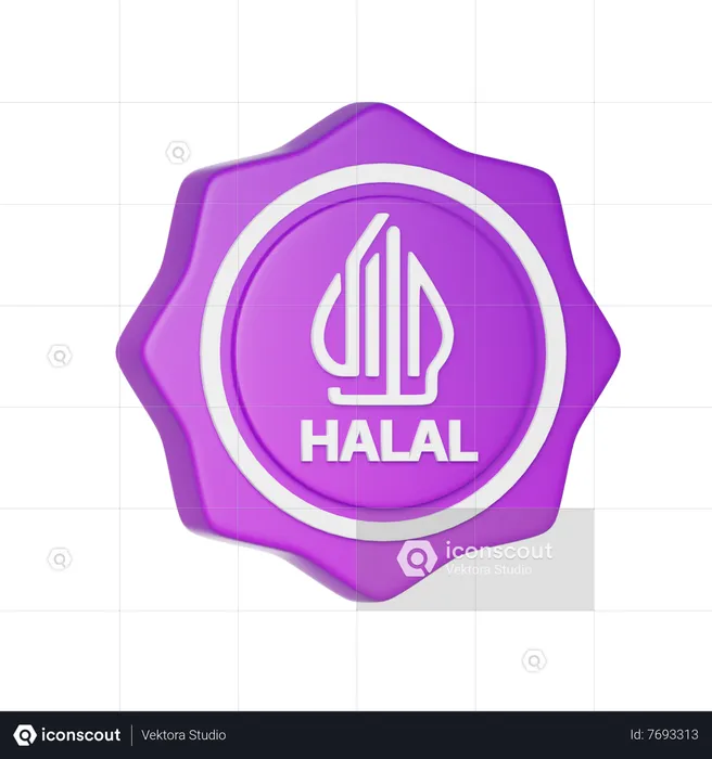 Logo halal d'Indonésie Logo 3D Icon