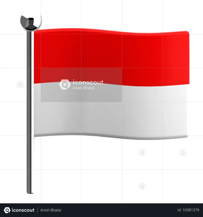 Indonesien Flag 3D Icon