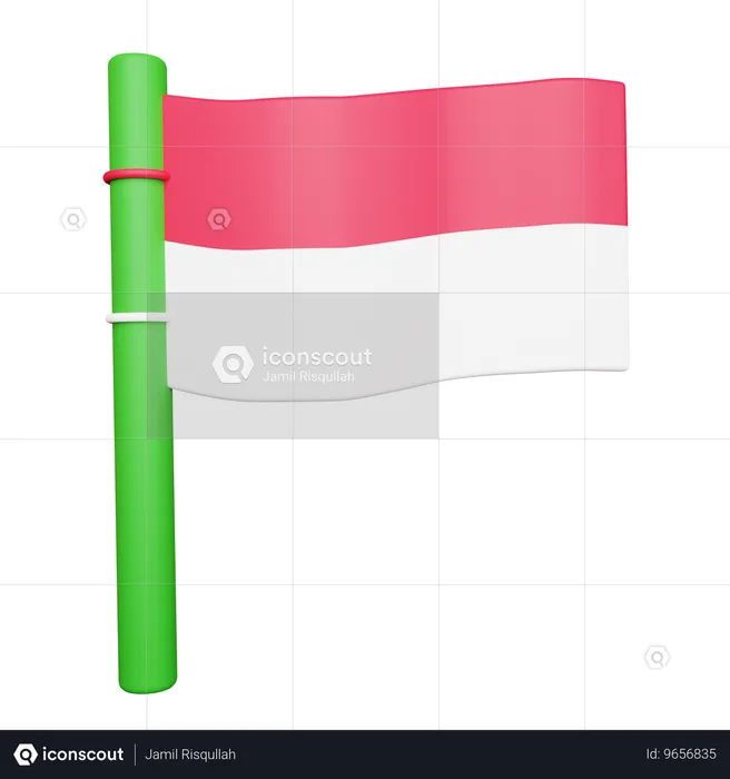 Indonesische flagge  3D Icon