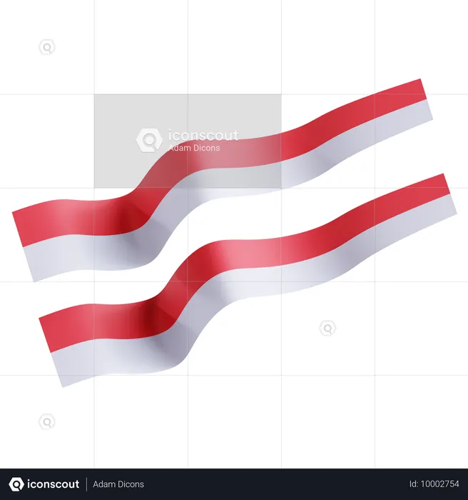 Indonesische flagge  3D Icon