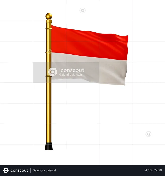 Indonesische flagge Flag 3D Icon