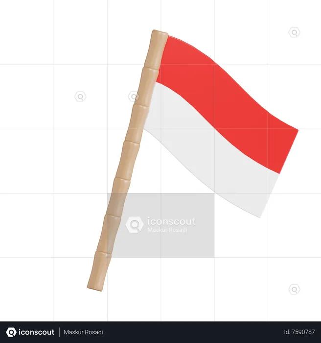 Indonesische flagge  3D Icon