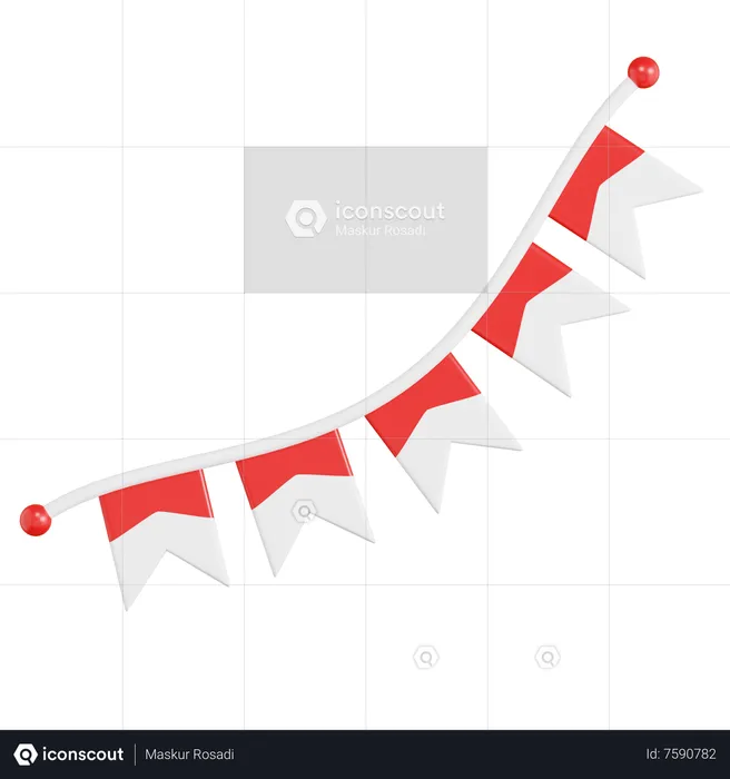 Indonesien Girlande  3D Icon