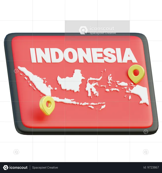 Karte von Indonesien  3D Icon