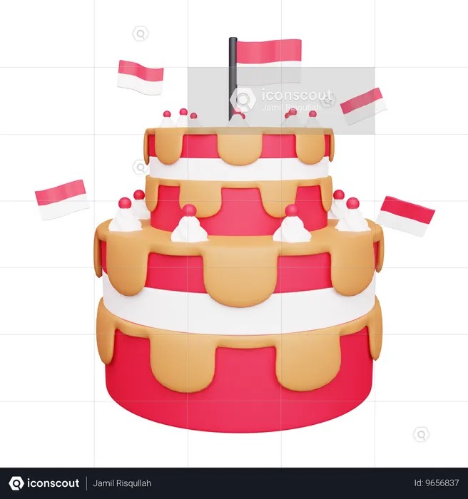 Indonesischer Kuchen  3D Icon