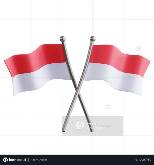 Indonesische Flagge  3D Icon