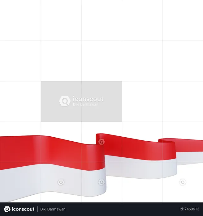 Indonesische Flagge  3D Icon