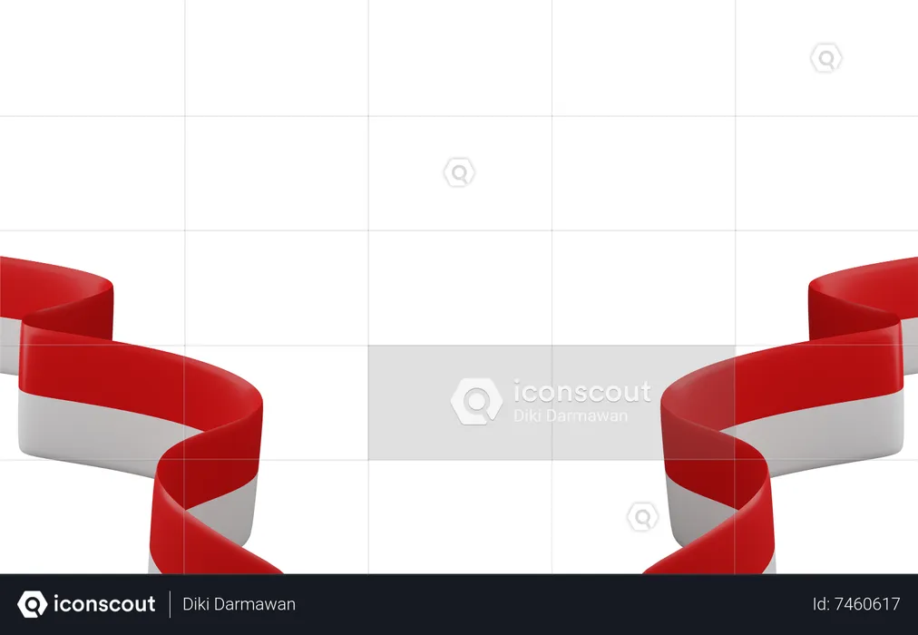 Indonesische Flagge  3D Icon