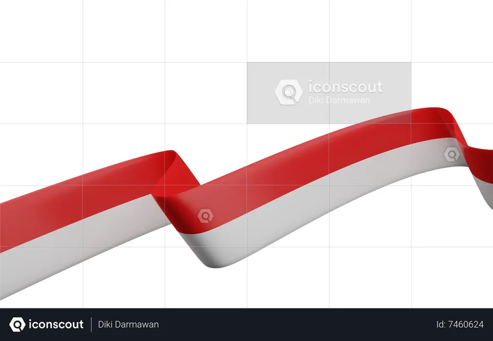 Indonesische Flagge  3D Icon