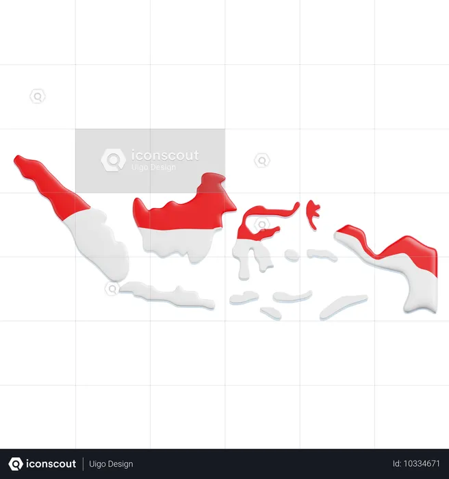 Indonesische Karte  3D Icon