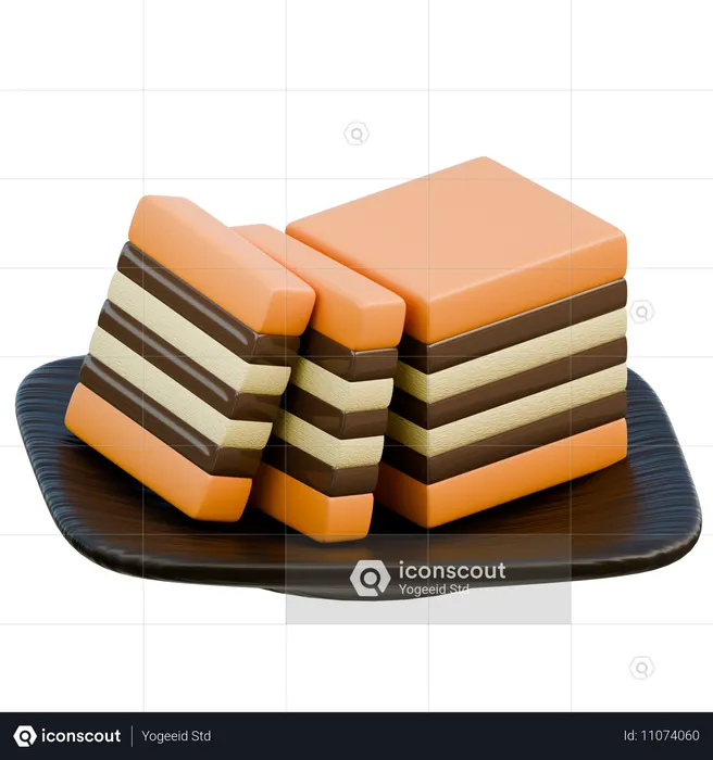 Traditioneller indonesischer Schichtkuchen  3D Icon