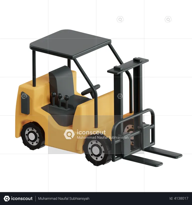 Industrial Forklift  3D Illustration