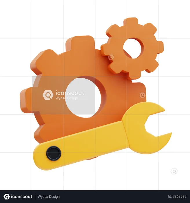 Industrial Gears  3D Icon