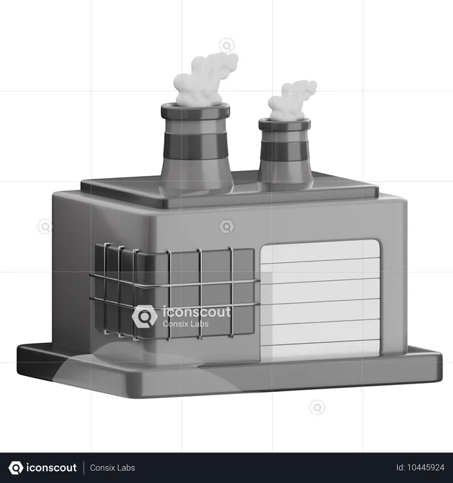 산업 오염  3D Icon