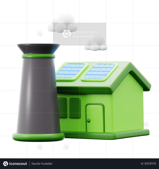 Indústrias verdes  3D Icon