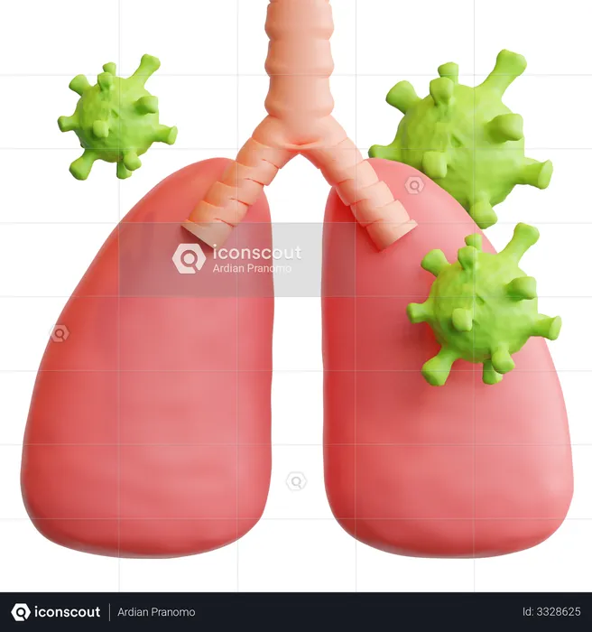 Infected Lungs due to coronavirus  3D Illustration
