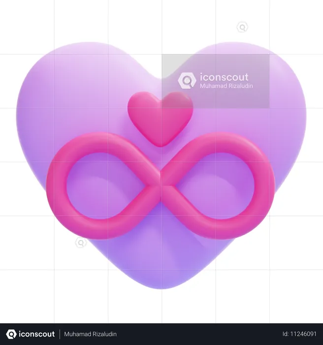 Infinity Heart  3D Icon