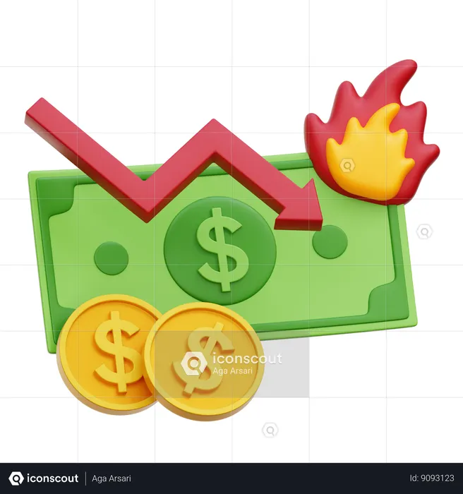 Inflación del dinero  3D Icon