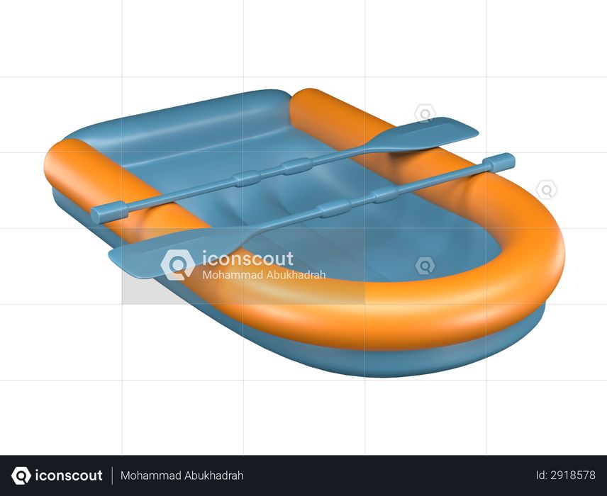 Inflatable Boat 3D Illustration
