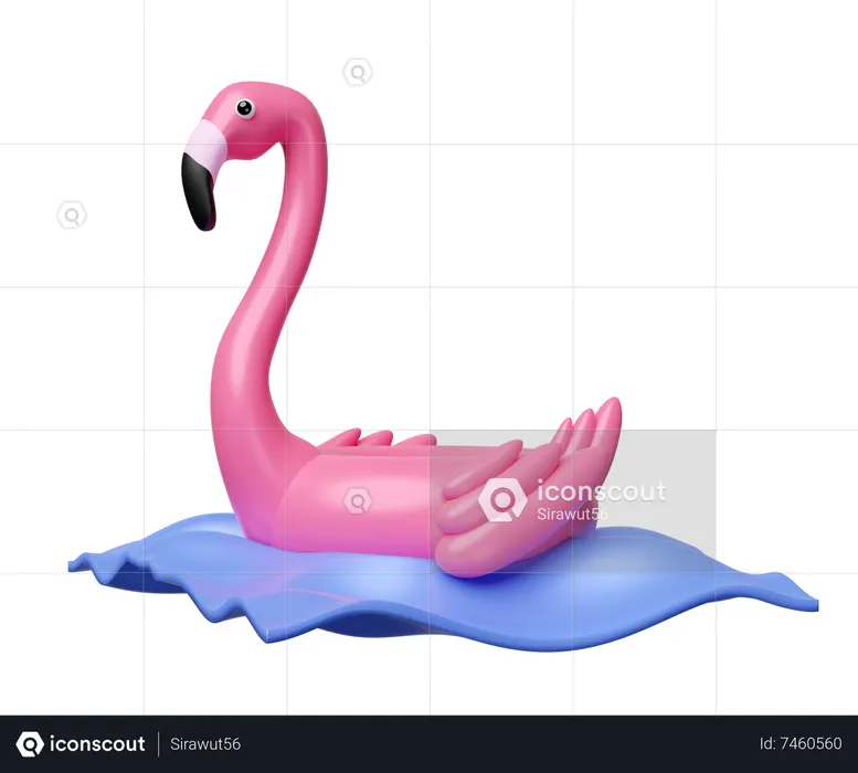 Inflatable Flamingo  3D Icon