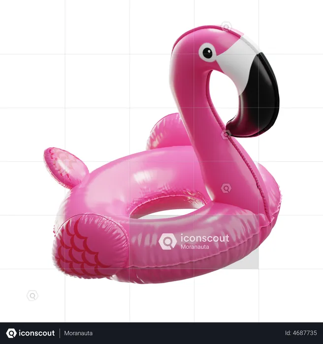 Inflatable Pink Flamingo  3D Illustration